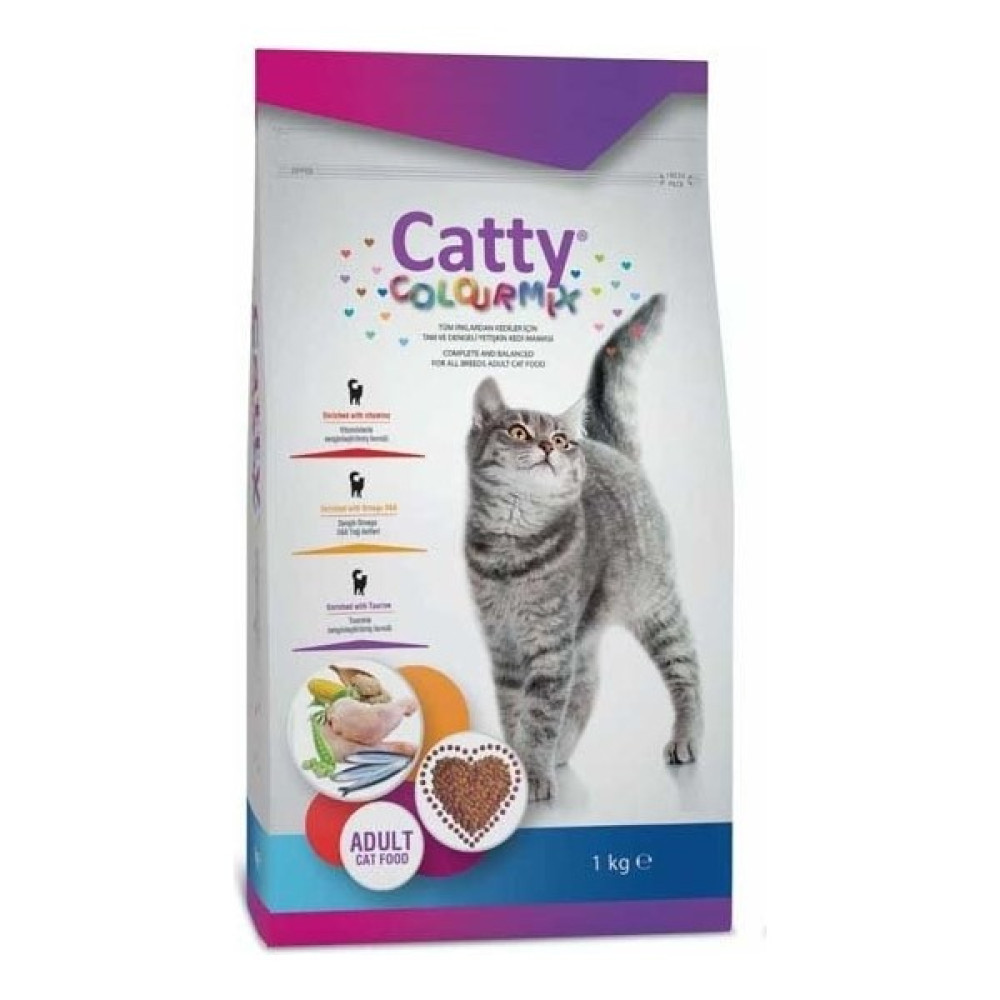 Catty Color Mix Renkli Yetişkin Kedi Maması 1 kg Evcil Hayvan Ürünleri Fiyatı