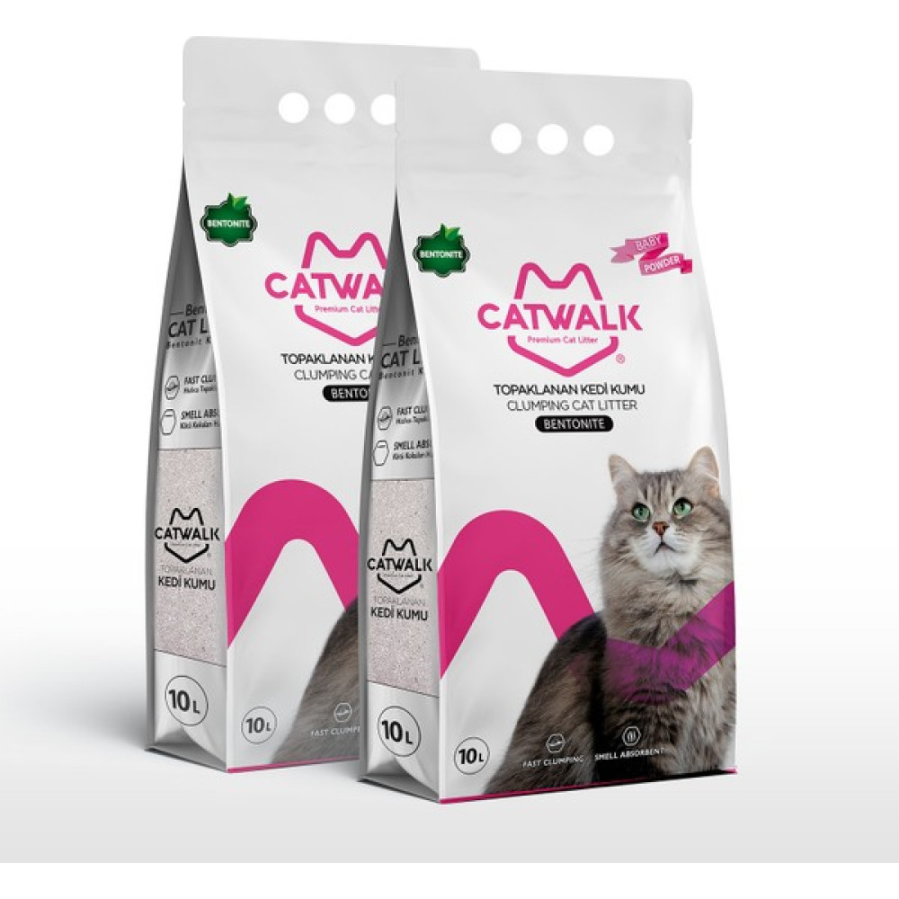 Catwalk Bentonit Bebek Pudralı Kedi Kumu 10 lt x 2 Evcil Hayvan Ürünleri Fiyatı