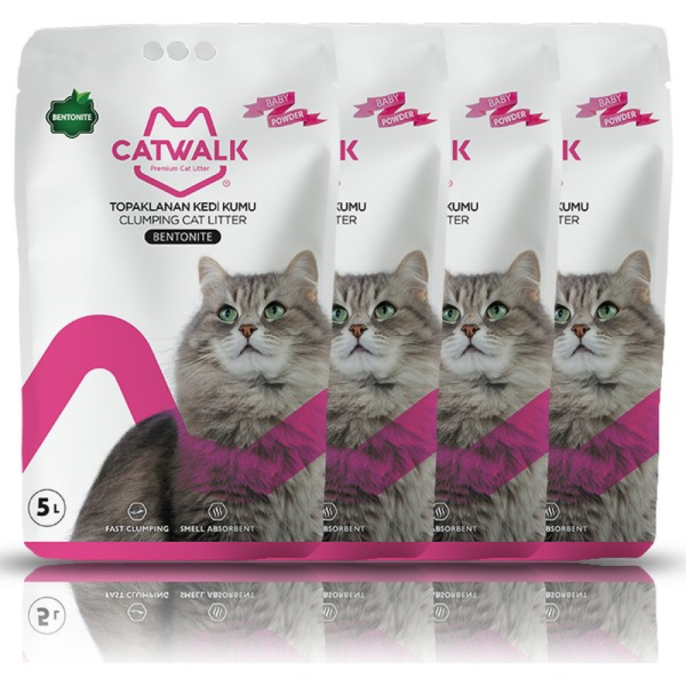 Catwalk Bentonit Bebek Pudralı Kedi Kumu 5 Lt x 4 Adet Evcil Hayvan Ürünleri Fiyatı
