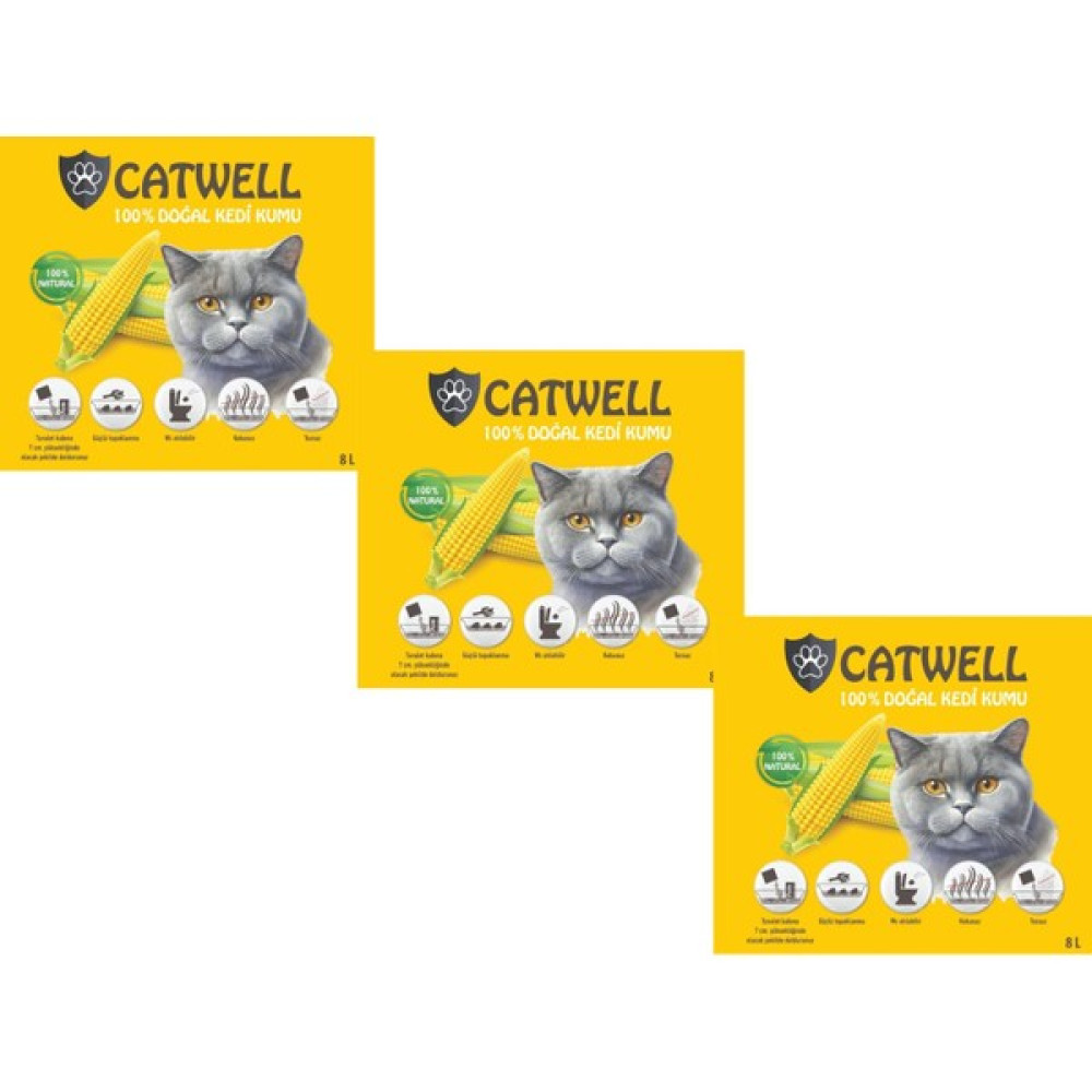 Catwell Mısır Koçanı Kedi Kumu - 24 Lt / 3 Kutu Evcil Hayvan Ürünleri Fiyatı