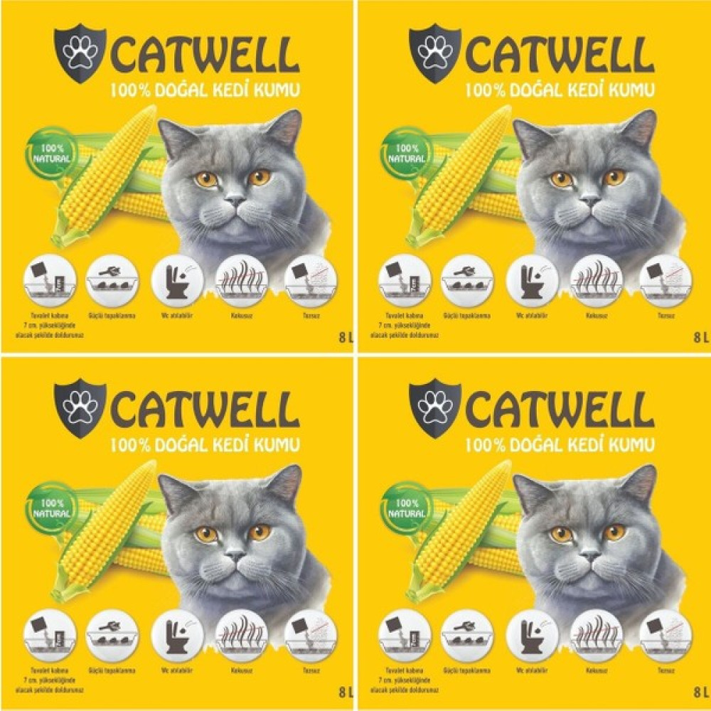 Catwell Mısır Koçanı Kedi Kumu - 32 lt 4 Kutu Evcil Hayvan Ürünleri Fiyatı