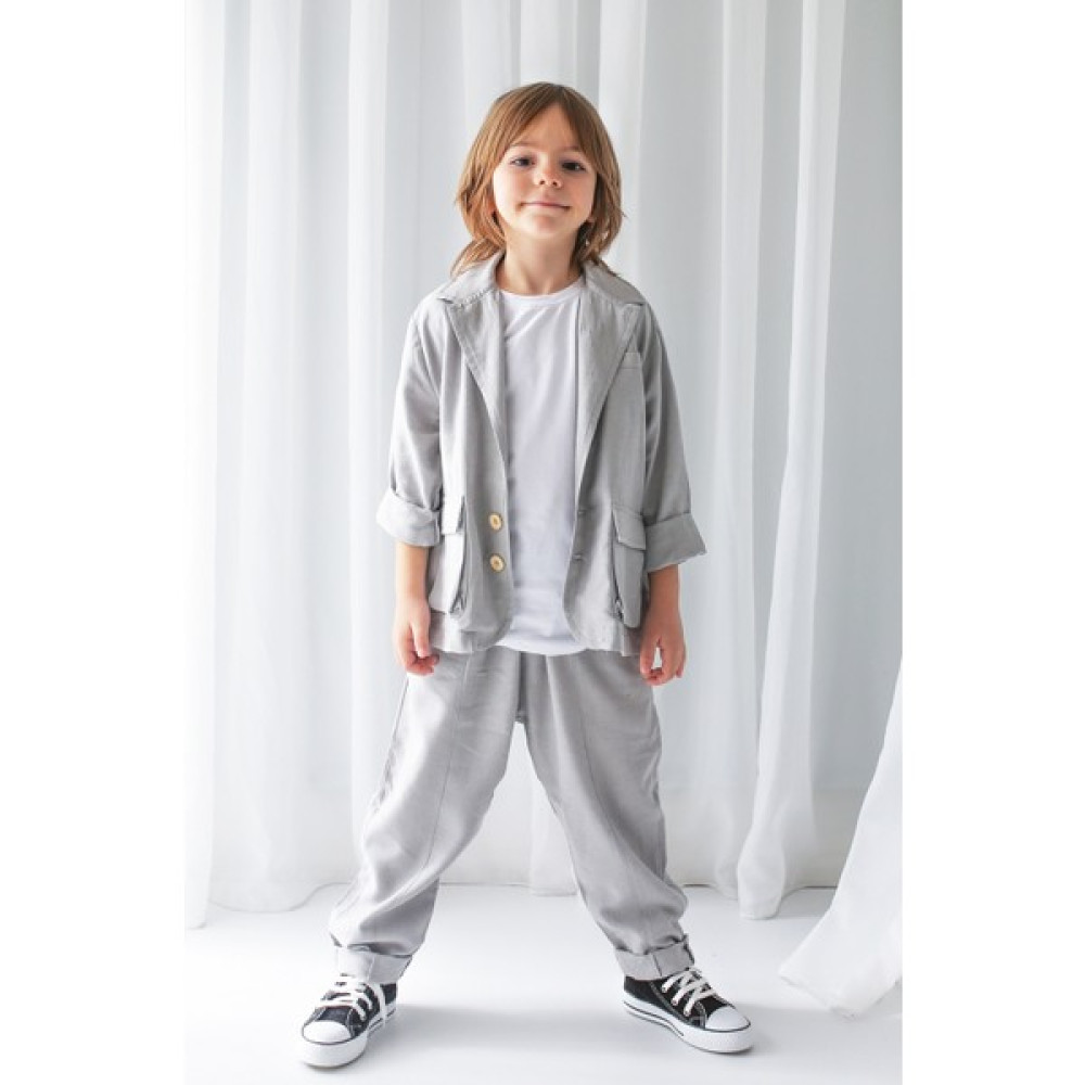 Catz Kids Gri Rahat Ceket + Gri Carrot Pantolon Erkek Çocuk Giyim Takımı Fiyatı