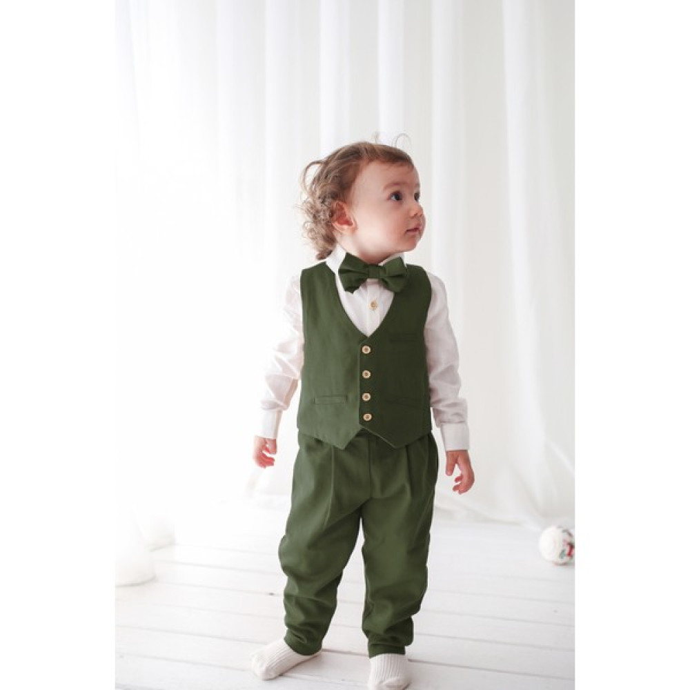 Catz Kids Haki Keten Yelekli Askılı Takım 4'lü Set Erkek Çocuk Giyim Takımı Fiyatı