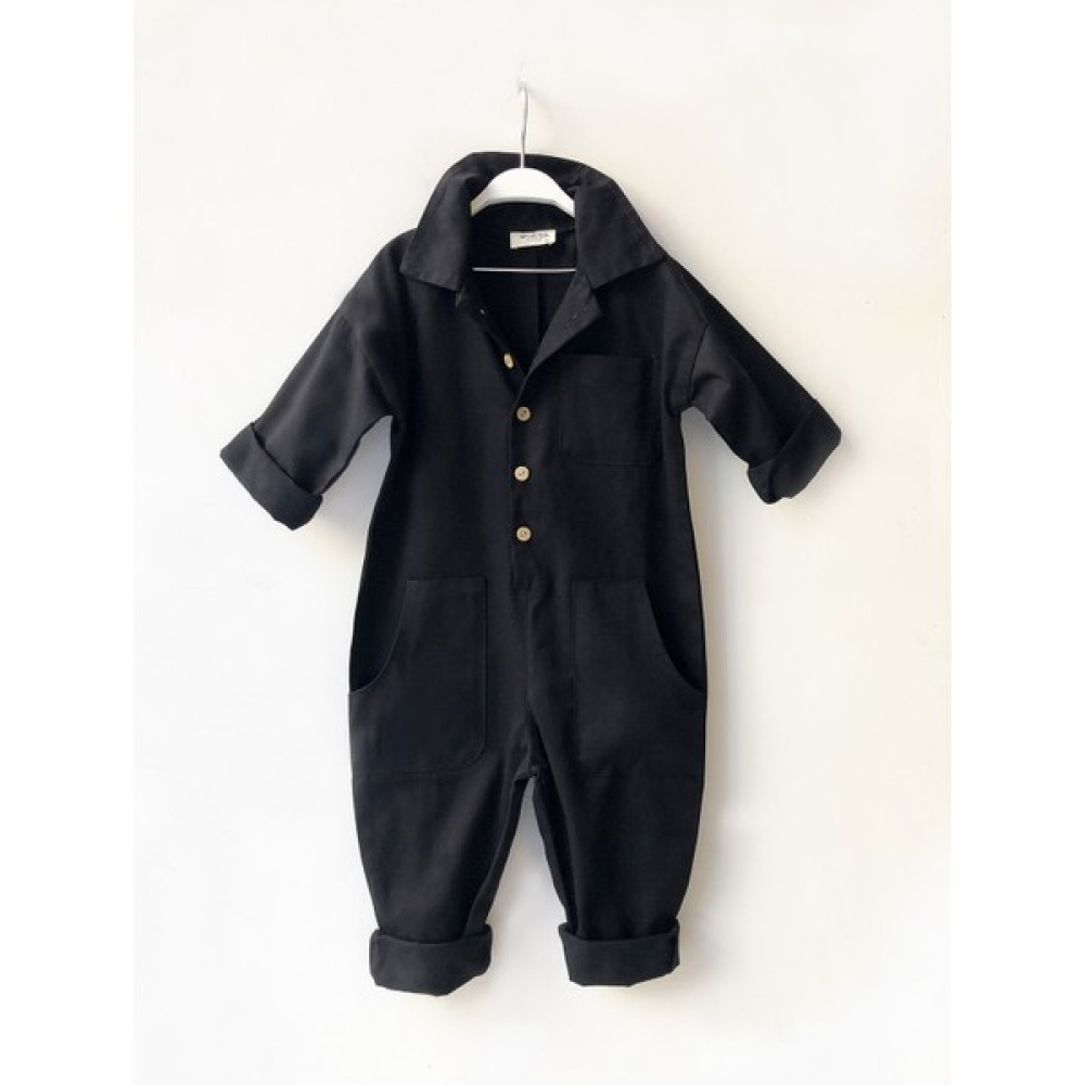 Catz Kids Siyah Gabardin Yakalı ve Cepli Tulum Erkek Çocuk Giyim Takımı Fiyatı
