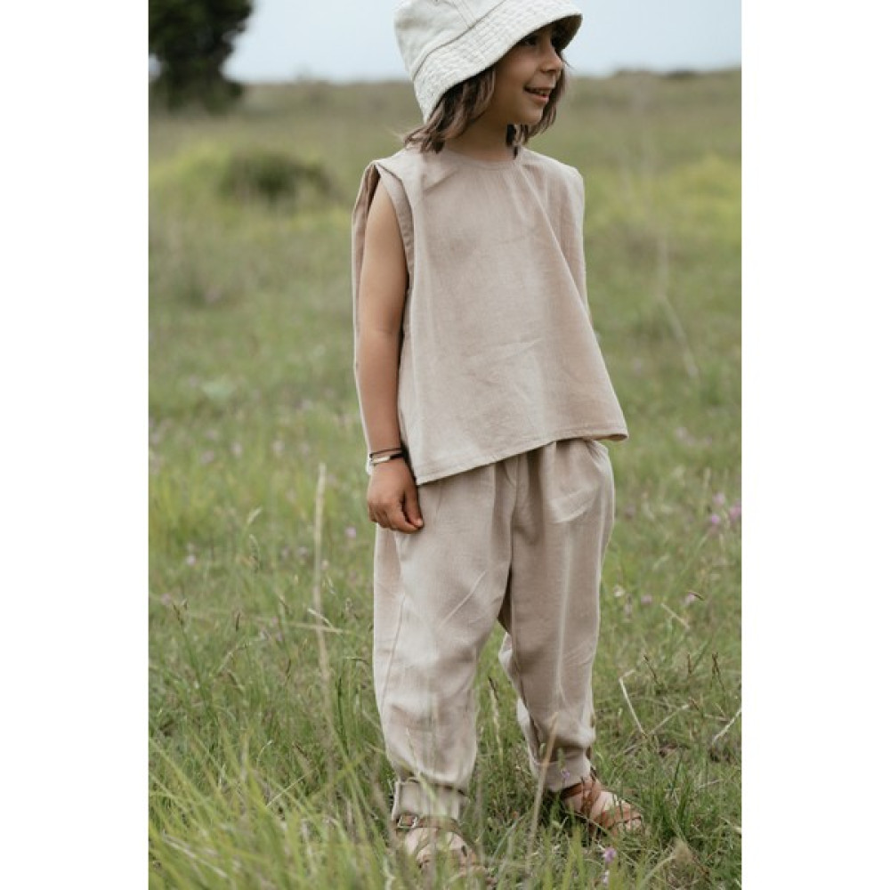 Catz Kids Vizon Şile Bezi Carrot Pantolon Vizon Şile Bezi Kolsuz T-Shirt Erkek Çocuk Giyim Takımı Fiyatı