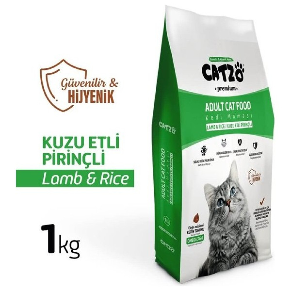 Catzo Premium Kuzu Etli Pirinçli Yetişkin Kedi Maması 1 kg Evcil Hayvan Ürünleri Fiyatı