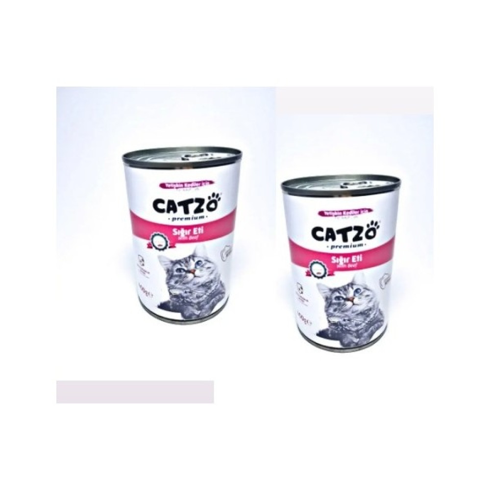 Catzo Pupzo  Konserve Yetişkin Kedi Maması Sığır Etli 400 gr x 2 Evcil Hayvan Ürünleri Fiyatı