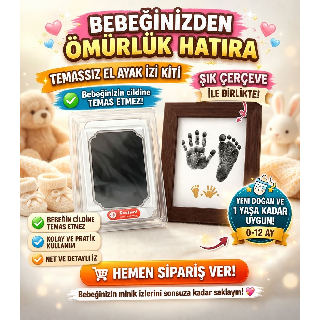 Caution Temassız Bebek El Ayak Izi Kiti Çerçeveli Set 0-12 Ay / Hatıra Seti - 0 - 12 Ay Diğer Fiyatı