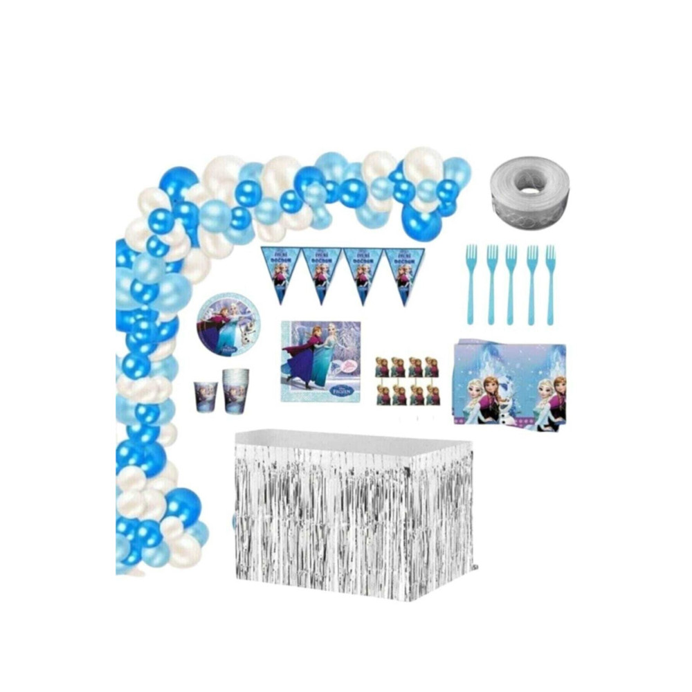 CAVAŞ sun hat Mercansüs Frozen & Elsa 8 Kişilik Hazır Lüks Doğum Günü Parti Seti Yaş Günü & Parti Fiyatı