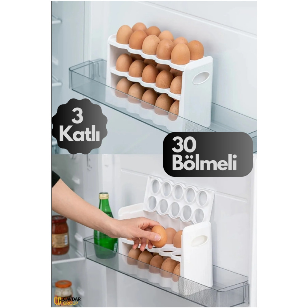 Çavdar Group 30 Bölmeli Yumurta Kutusu 3 Katlı Yumurtalık Buzdolabı Organizeri Saklama Kabı Eggy Box Saklama Kapları Fiyatı
