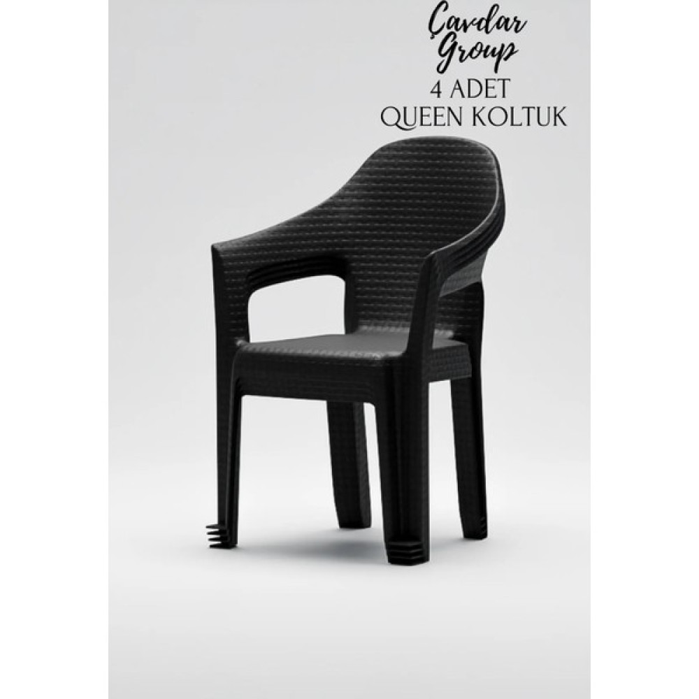 Çavdar Group 4'lü Queen Rattan Desenli Koltuk Bahçe Koltuğu Balkon Bahçe Teras Sandalye - Kahverengi Bahçe Sandalyesi Fiyatı