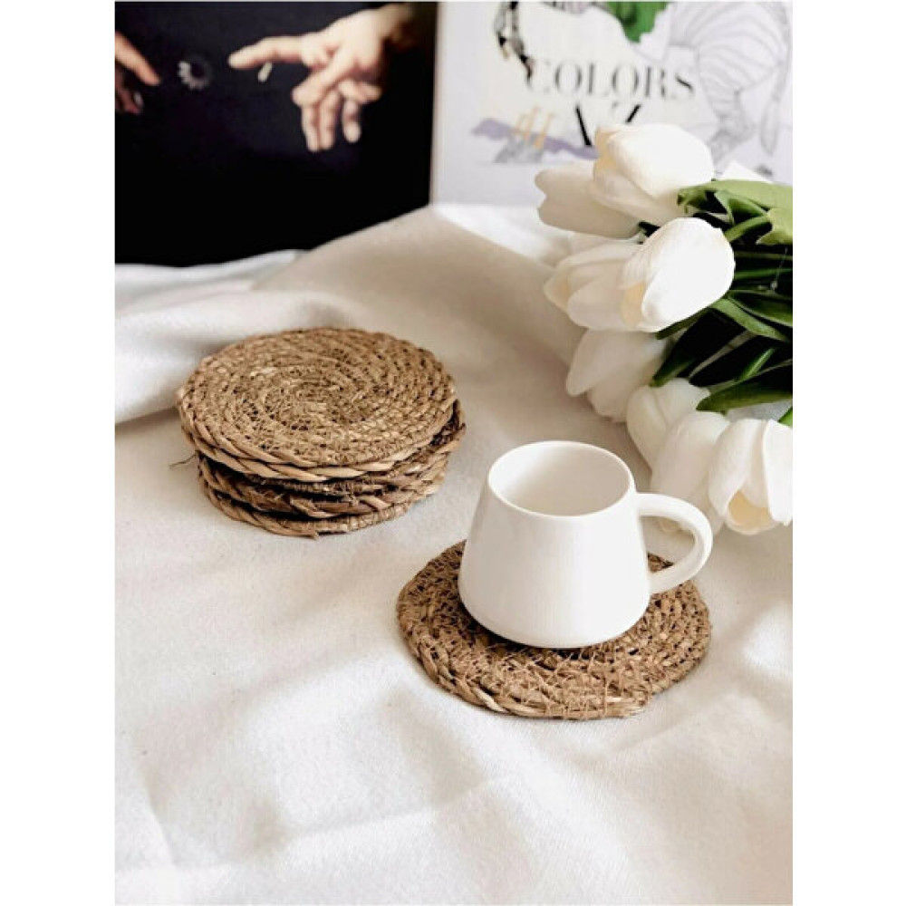 Çavdar Group 6 Adet El Yapımı Hasır Bardak Altlığı Fincan Çay Kupa Altlığı - 10 x 10 cm - Renkli Amerikan Servis Fiyatı