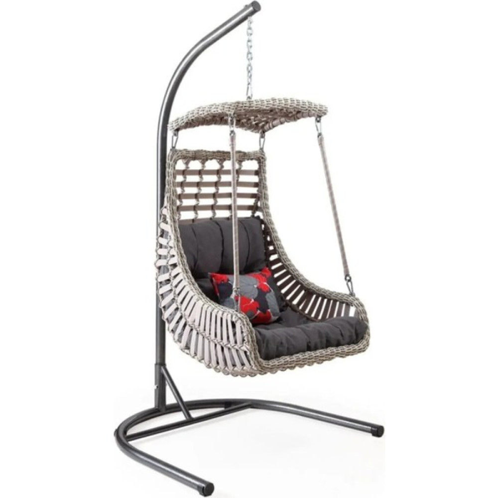 Çavdar Group Asos Rattan Tek Kişilik Salıncak Bahçe Balkon Teras Salıncağı - Gri Bahçe Salıncağı Fiyatı