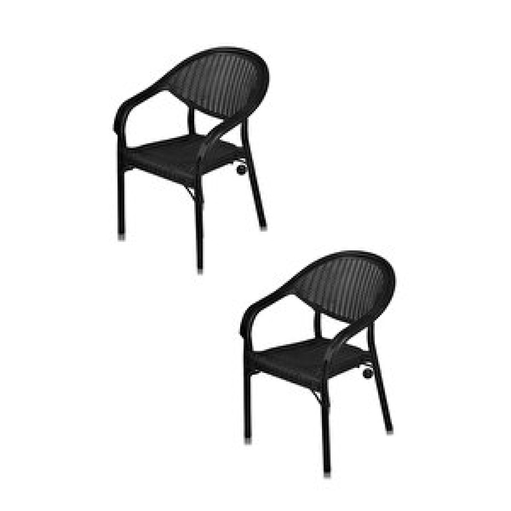 Çavdar Group Black Bambu Rattan Desen Bahçe Koltuğu Balkon Bahçe Teras Sandalye Black 2 Adet Bahçe Sandalyesi Fiyatı