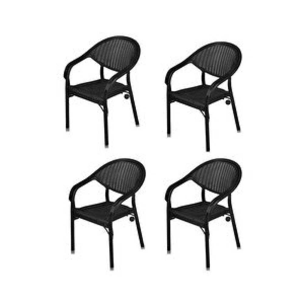 Çavdar Group Black Bambu Rattan Desen Bahçe Koltuğu Balkon Bahçe Teras Sandalye Black 4 Adet 1072 Siyah Bahçe Sandalyesi Fiyatı
