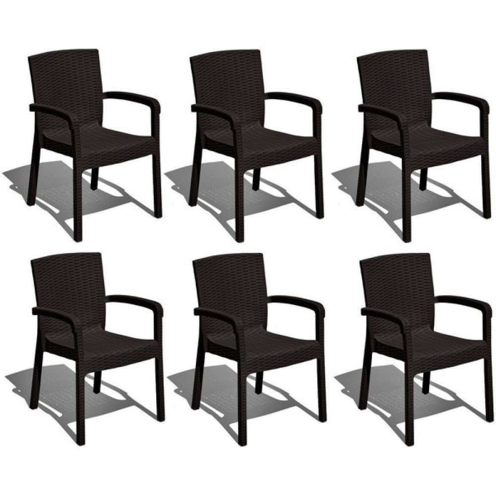 Çavdar Group Black Trend Lüx Rattan Desen Bahçe Koltuğu Balkon Bahçe Teras Sandalye Black 6 Adet Bahçe Sandalyesi Fiyatı
