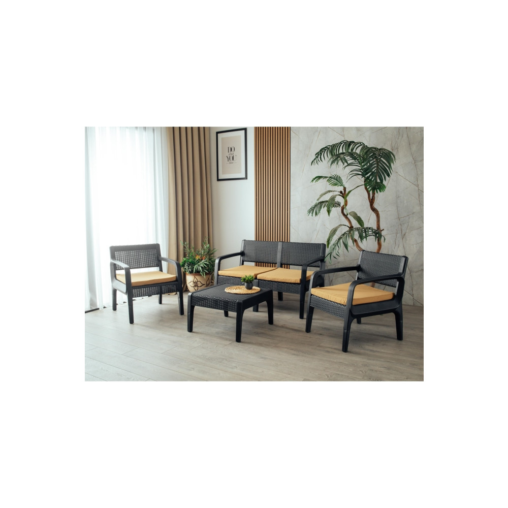 Çavdar Group Lüx Sofia 4 Kişilik Minderli Sehpalı Raddan Bahçe Balkon Teras Ergonomik Oturma Grubu 2 1 1 Bahçe Mobilyası Takımı Fiyatı