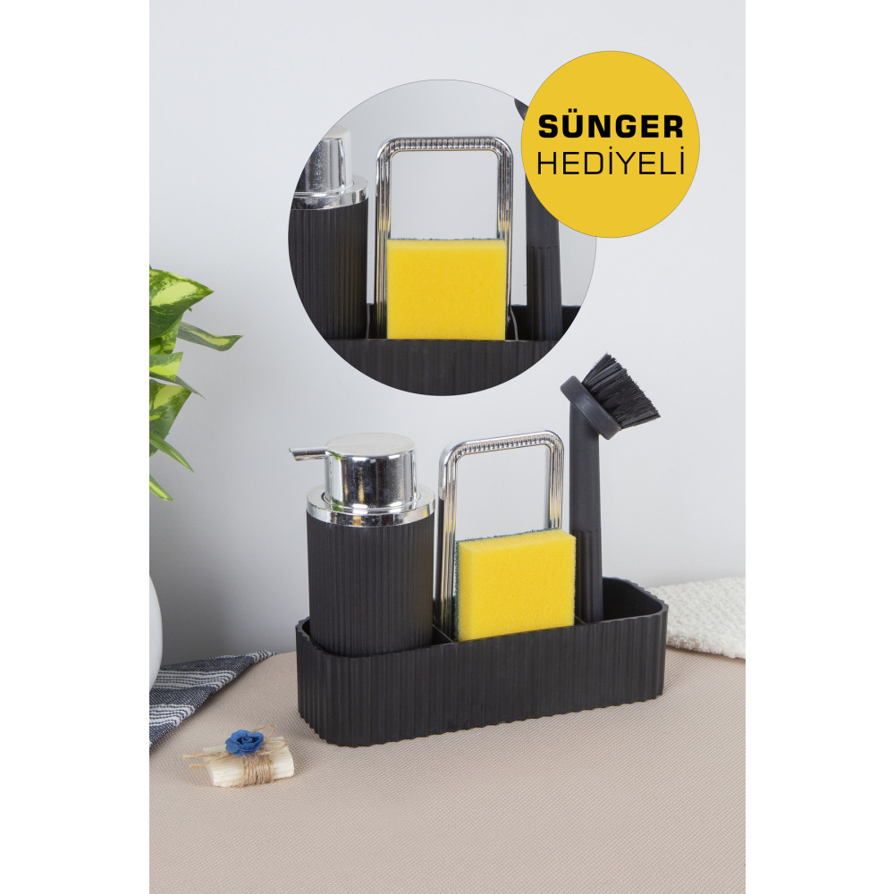Çavdar Group Nova Oval Hazneli Silver Lüx Fırçalı Mutfak Seti & Sıvı Sabunluk Mutfak Banyo Süngerlik & Sabunluk Sabunluk Fiyatı