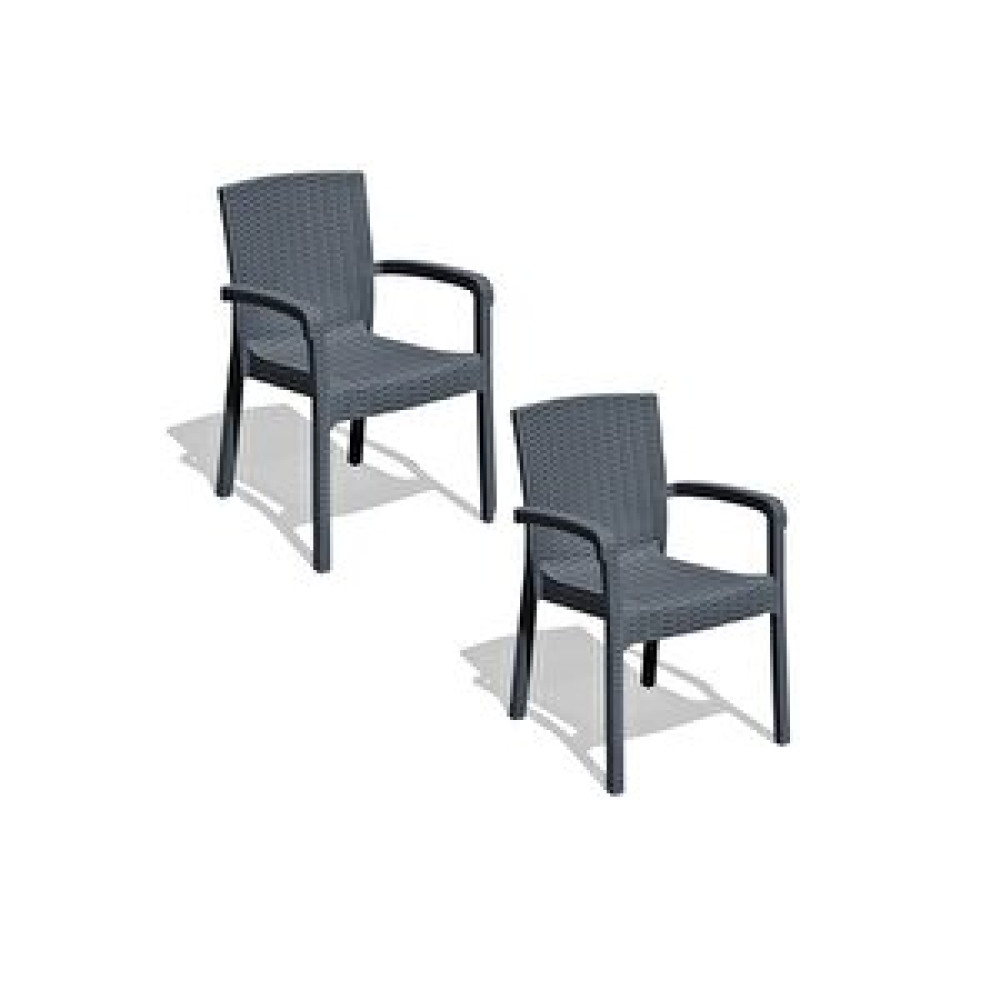Çavdar Group Trend Lüx Rattan Desen Bahçe Koltuğu Balkon Bahçe Teras Sandalye Antrasit 2 Adet 7016 Antrasit Bahçe Sandalyesi Fiyatı