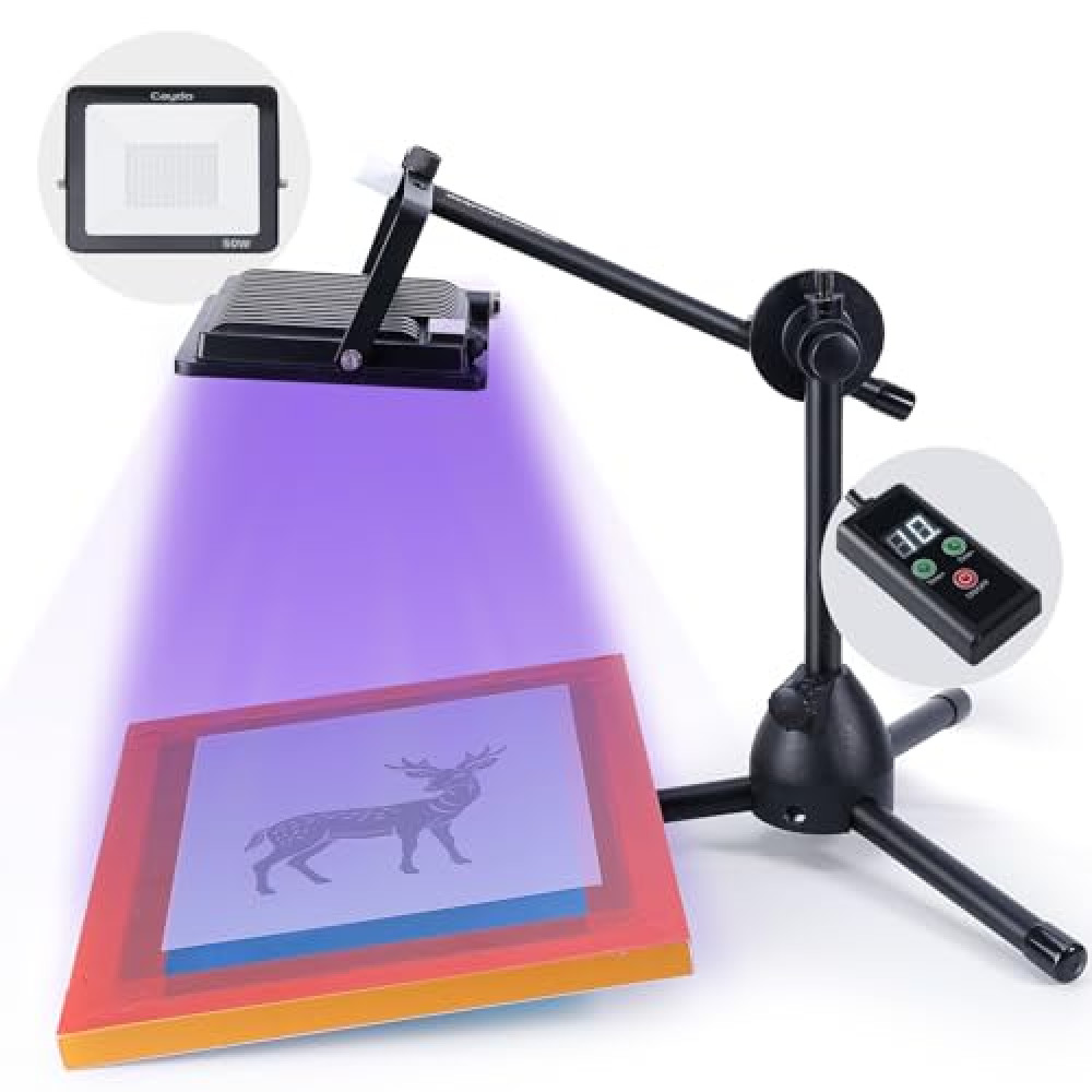 Caydo 50W LED UV Screen Printing Light, Exposure Unit for Screen Printing with 1 to 99 Minutes Timing Device for Screen Printing and Cyanotypes