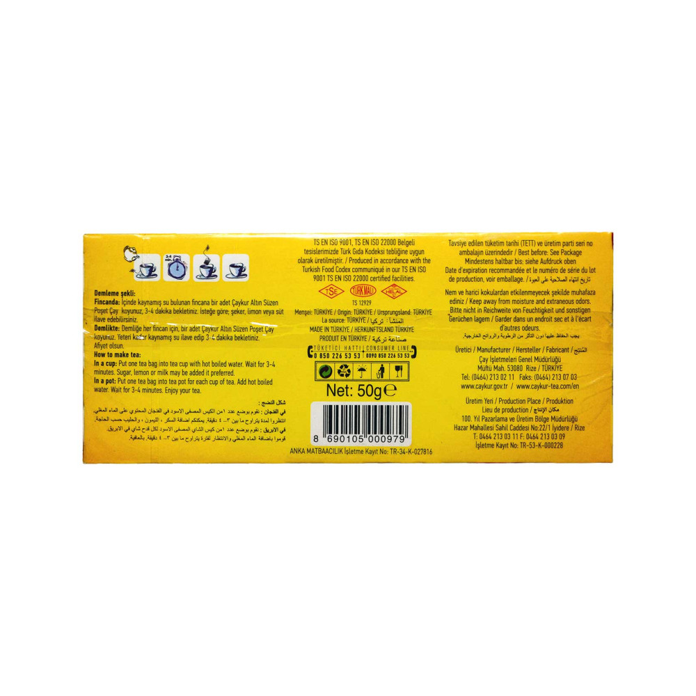 Çaykur Altın Süzen Poşet Siyah Çay 50 gr x 25 Poşet