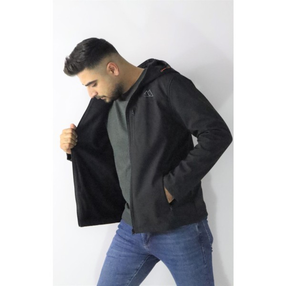 Cazador 22KCEED01047 Erkek Siyah Softshell Kapşonlu Mont Erkek Mont Fiyatı