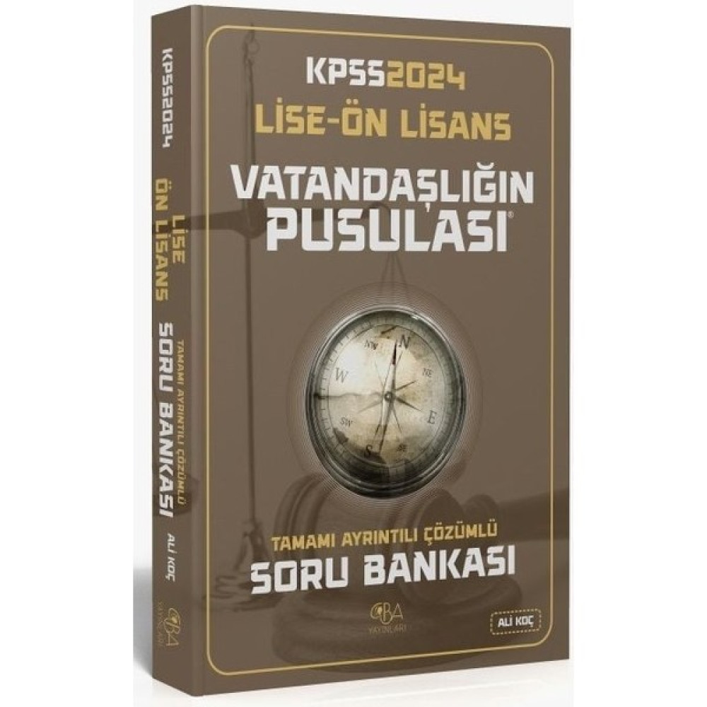 CBA Akademi 2024 KPSS Lise Ön Lisans Vatandaşlık Vatandaşlığın Pusulası Soru Bankası Çözümlü Kaynak Kitapları Fiyatı