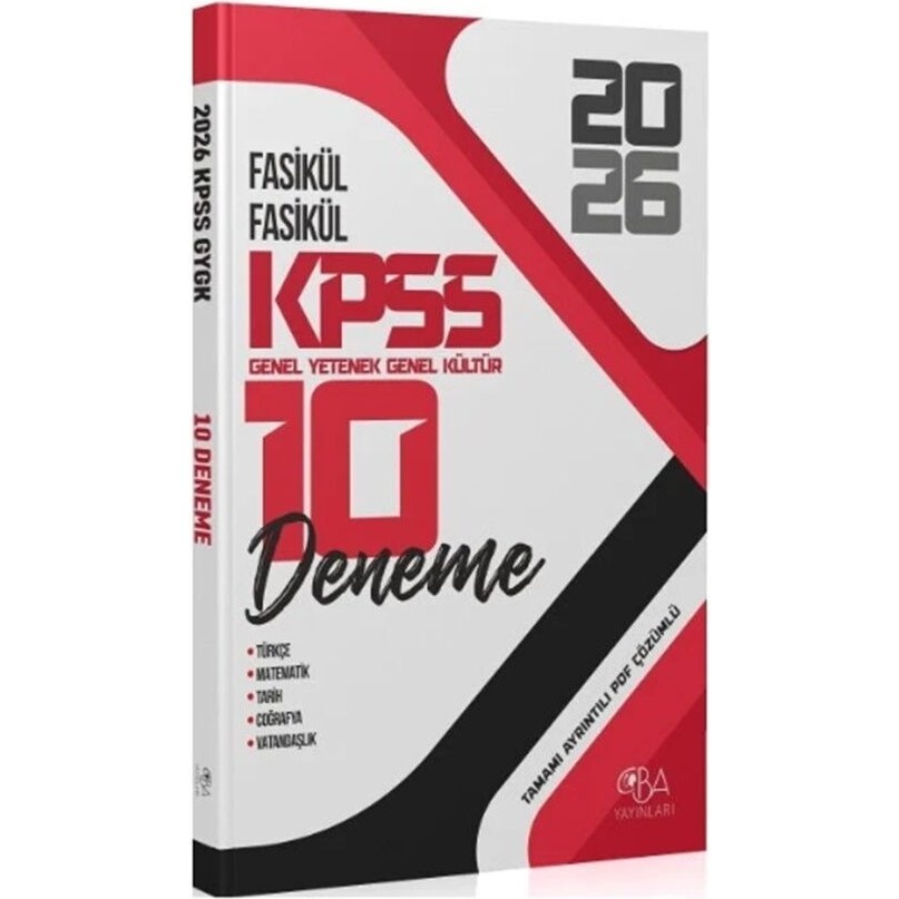 CBA Akademi 2026 Kpss Genel Yetenek Genel Kültür 10 Deneme Cba Yayınları Diğer Fiyatı