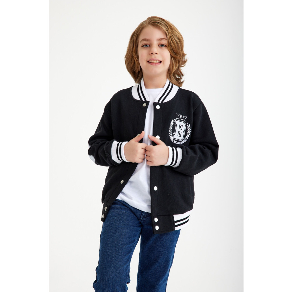 C&C OKULCUNUZ Unisex Çocuk B Nakış Bomber Kolej Ceketi 7-8 Yaş Beden Bayan Ceket Fiyatı