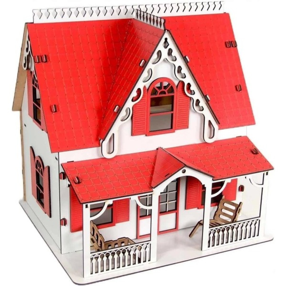 cc Oyuncak Ahşap Kırmızı Villa Ev Bebek Oyuncakları Fiyatı