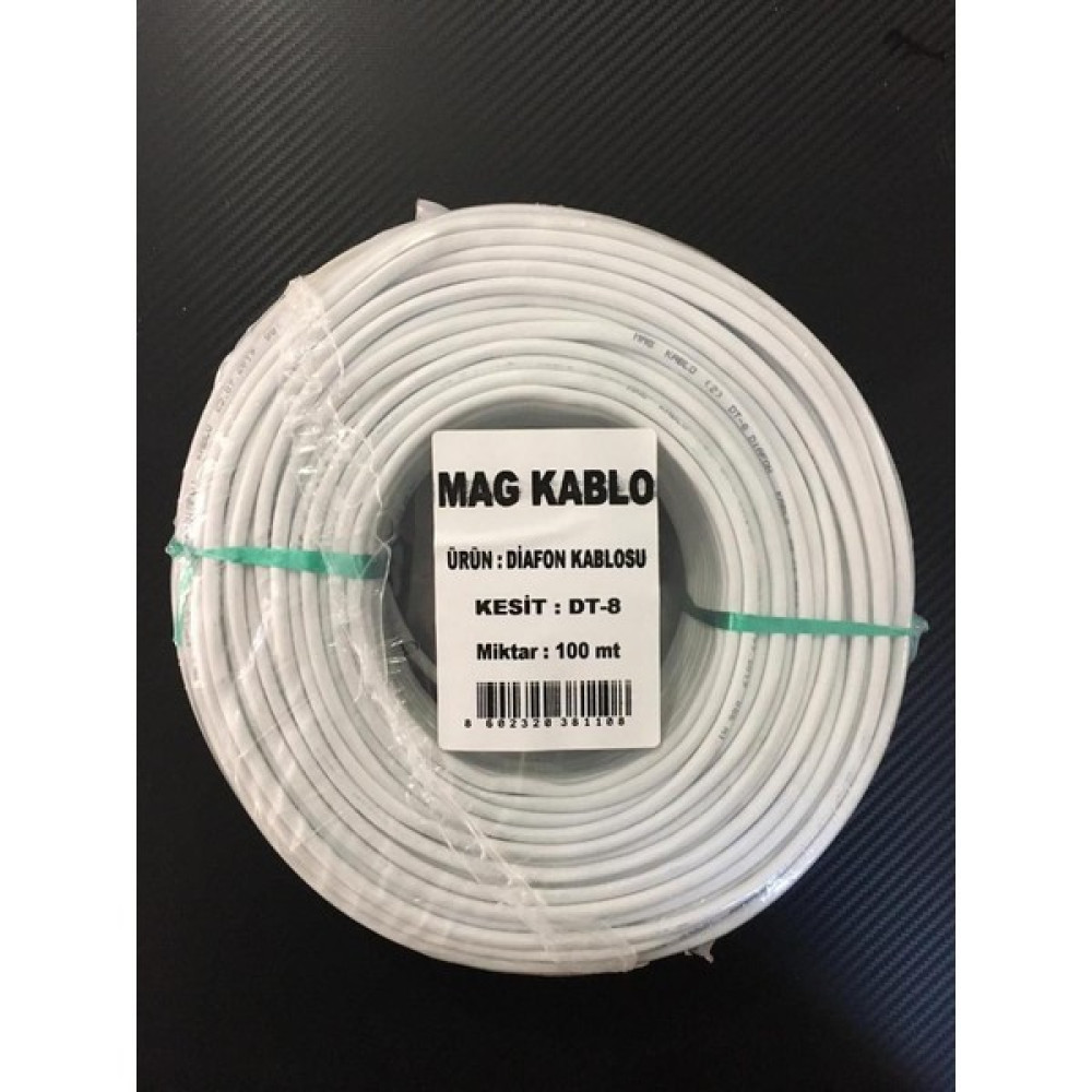 CCA Dt8 Diafon Kablosu 100 Metre 100 mt 8x0.22 mm Yerli Malı + Kaliteli Ürün + Aynı Gün Kargo..! - Beyaz Elektrik ve Aydınlatma Fiyatı