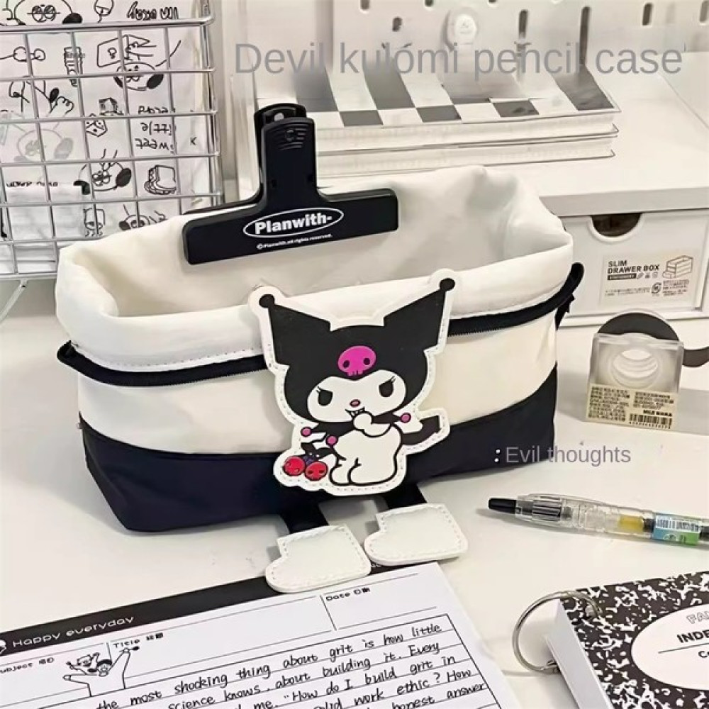 CCmoo Pretty Kuromi Büyük Kapasiteli Öğrenci Kalem Flip Yüksek Görünümlü Pacha Köpek Saklama Kozmetik Kalem Kutusu (Yurt Dışından) - Siyah - 1 Adet Kalemlik (Kalem Kutusu) Fiyatı