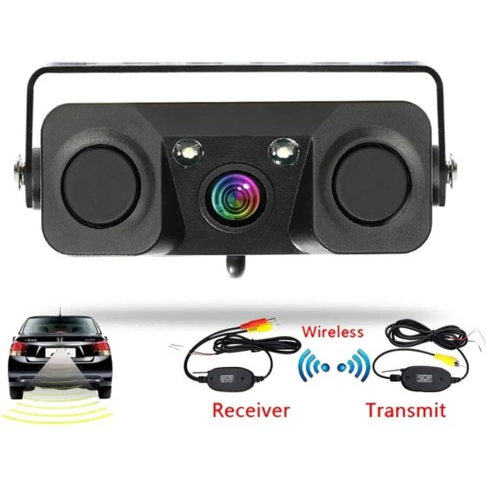 Cdwishbest 12V Tarzı PZ451 3 1 Araba Gece Görüş Dikiz Kamera Radar Park Sensörü 170 Derece IP67 2.4g Kablosuz Verici Alıcı ile Su Geçirmez (Yurt Dı... Oto Görüntü Sistemleri Fiyatı