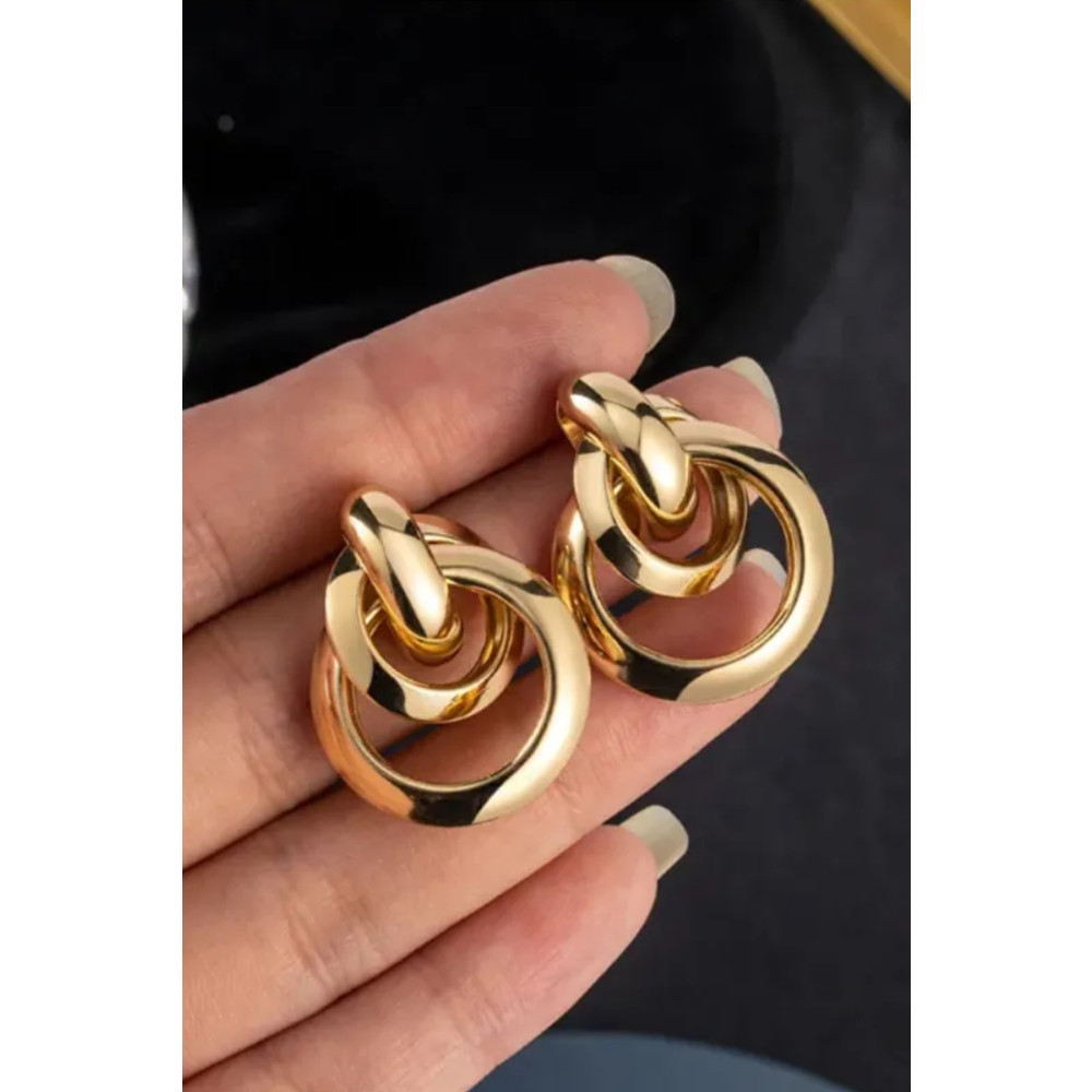 C&E Design Kadın Gold Tarz Halka Küpe Bijuteri Küpe Fiyatı