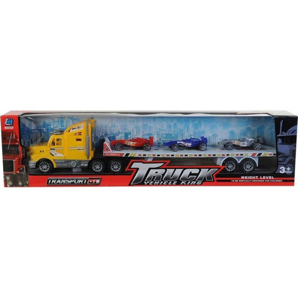 Çebi Toys 3 Adet Formüla Araç Taşıyan Oyuncak Tır - Sarı Diğer Fiyatı