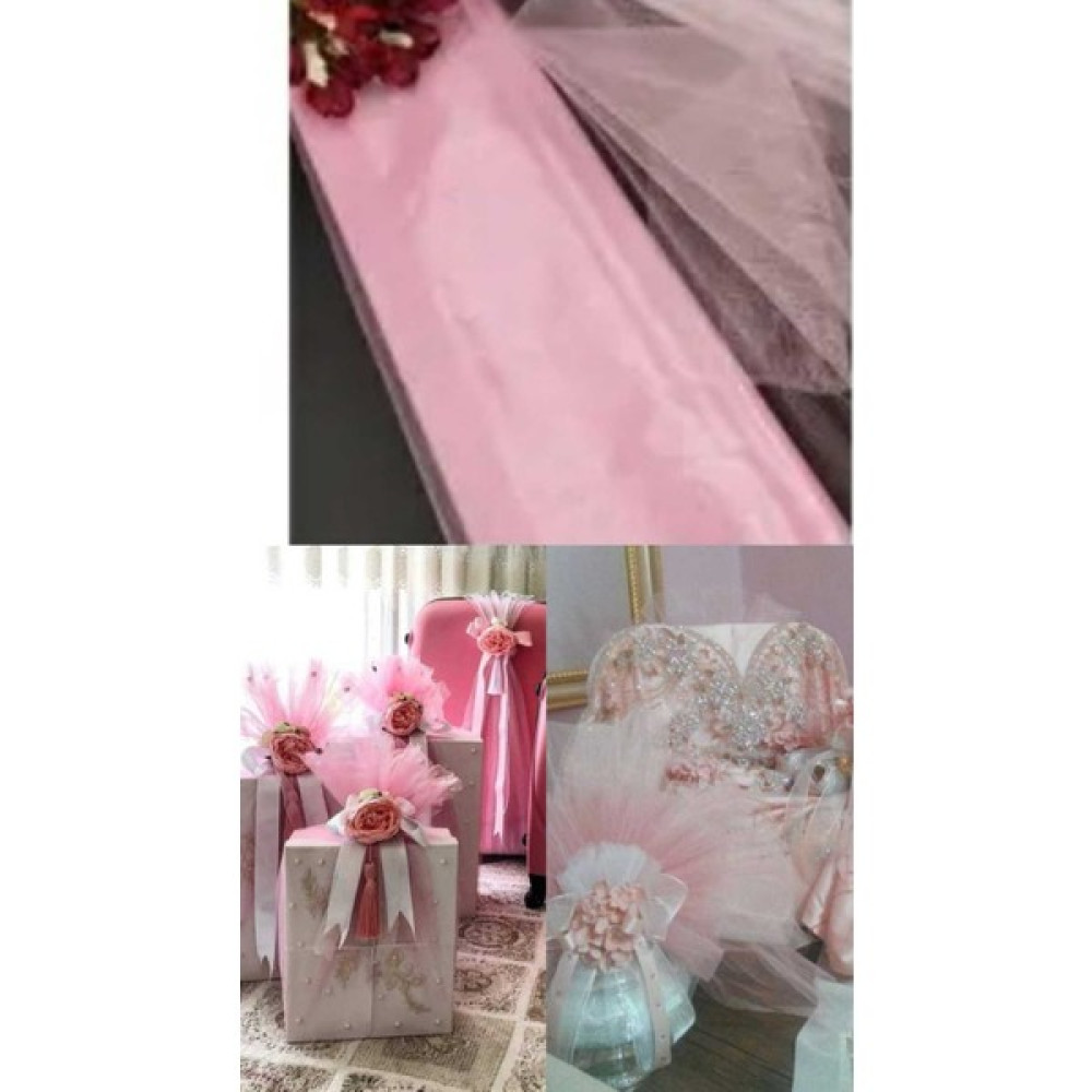 Çeçen Home Bebe Pembe Süsleme Tülü, Bohça Çeyiz Tepsi Valiz Kapı Doğum Günü Süsleme Tülü Eni 72 cm Boy 3 mt - 06 Pembe Oyun & Hobi Fiyatı