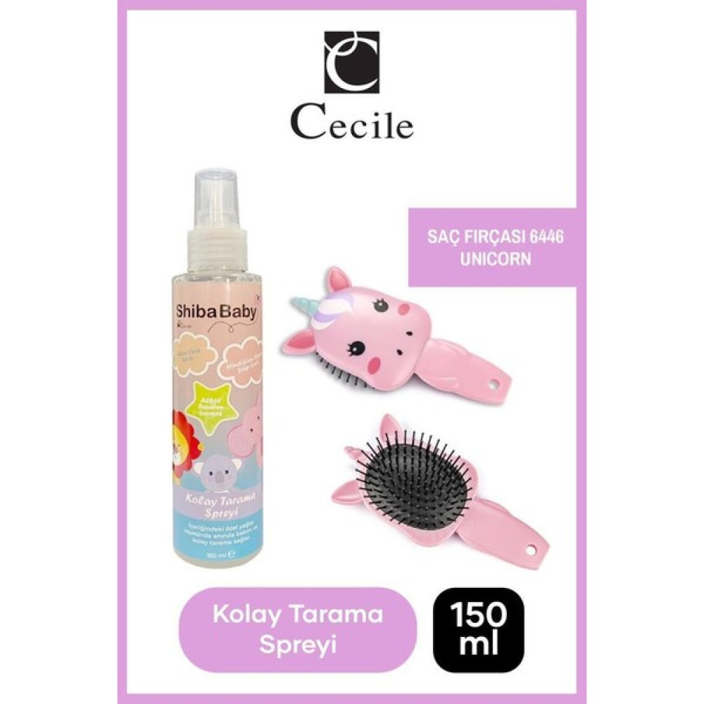 Cecile Shiba Baby Kolay Saç Açma Unicorn Fırça Tarama Sprey Seti Saç Bakım Maskeleri & Serumlar & Spreyler Fiyatı
