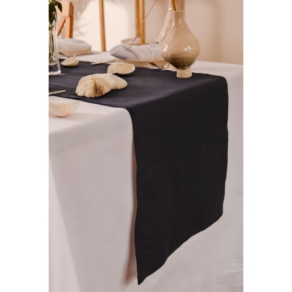Cedi Premium Siyah Masa Örtüsü Runner Duck Keten Kalın Kumaş 150X40CM Runner & Amerikan Servisi - 40 x 150 cm Masa Örtüsü Fiyatı