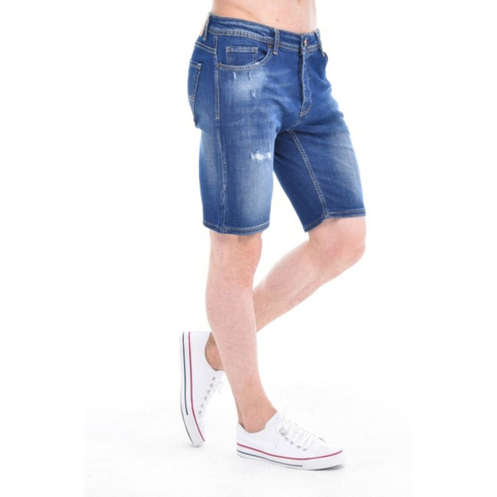 Cedy Denım Erkek Gerze Mavi Yıpratmalı Kot Şort Slim Fit Jean Şort C342 Erkek Şort Fiyatı