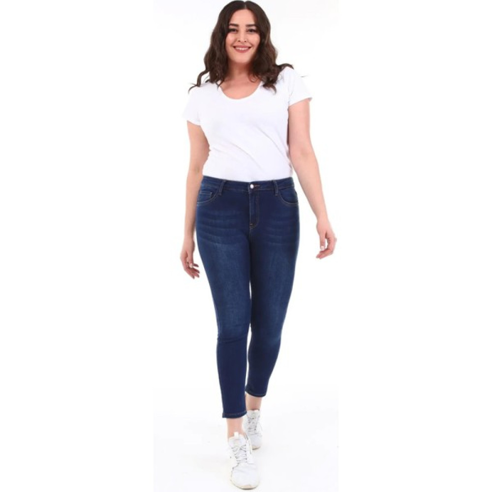 CEDY DENIM Kadın Yüksek Bel Skinny Fit Jeans Büyük Beden Kot Pantolon Taşlanmış Parlament C597 Bayan Jeans / Kot Pantolon Fiyatı