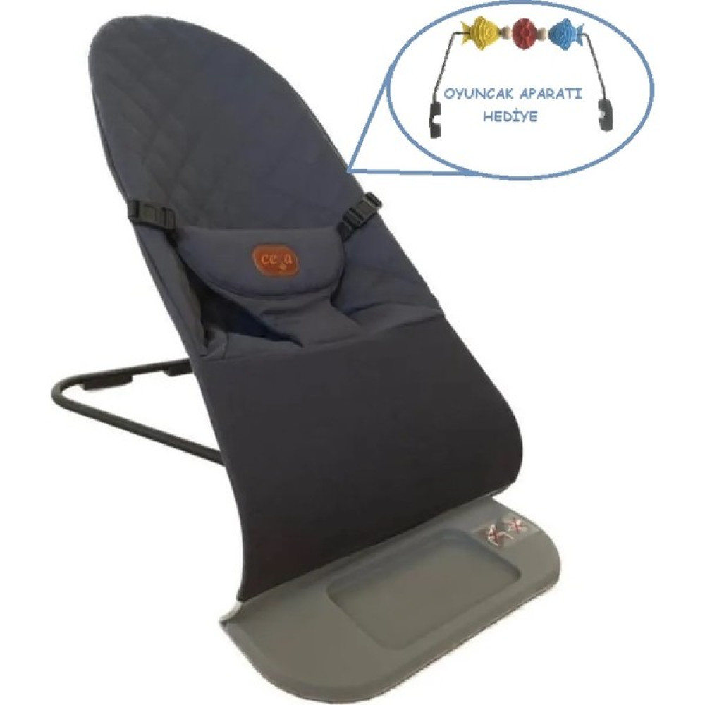 Cega Bebek Anakucağı - KADEMELİ-SALLANIR - KOYU GRİ - BABY BOUNCER-Oyuncak aparatı hediyelidir. Oto Boyaları Fiyatı