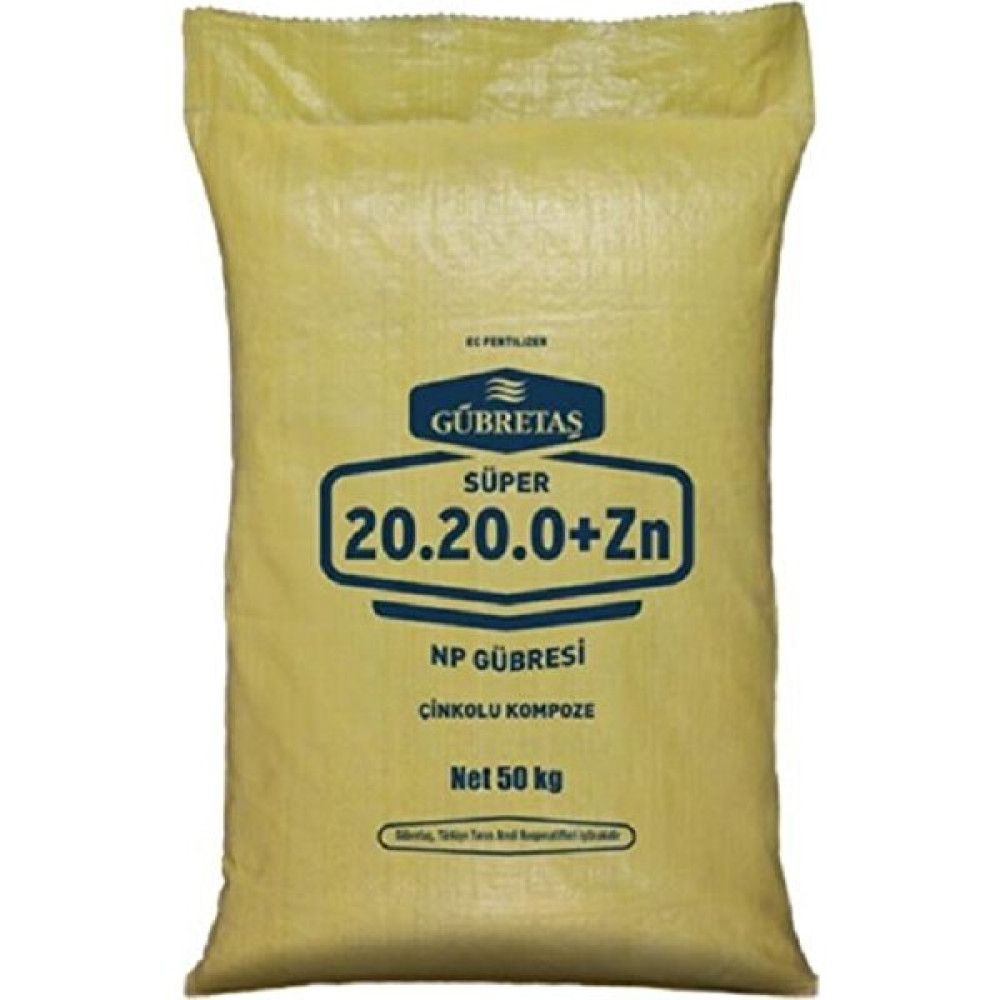 Cegel Ziraat Gübretaş 20.20.0+Zn - Katı Gübre (50 Kg) Azot, Fosfor ve Çinko Içerir. Gübre Fiyatı