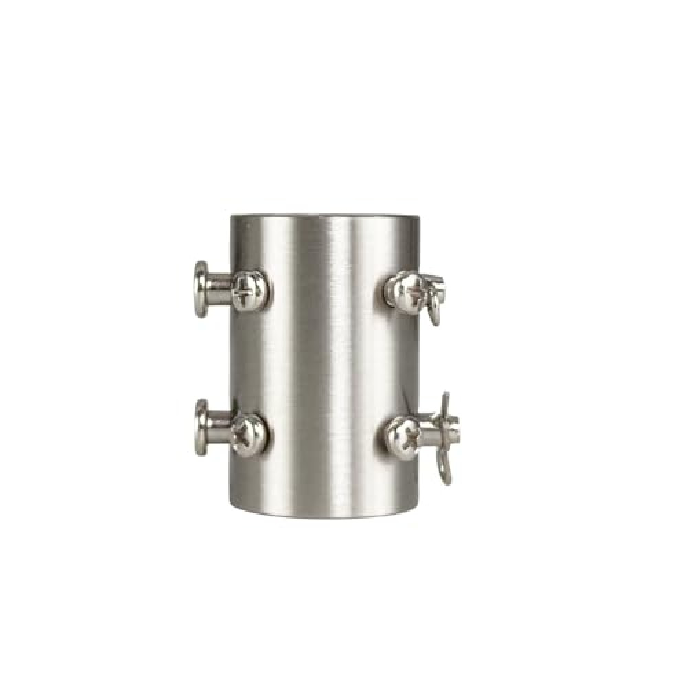 Ceiling Fan Downrod Coupler,1.3'' Diameter and 2'' Height with Safety Clip，Brushed Nickel downrod coupler fits most Indoor Outdoor ceiling fans