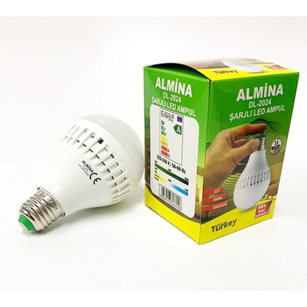 Cekave Şarjlı LED Ampul Soğuk Beyaz 12W E27 (4202) Led Aydınlatmalar Fiyatı