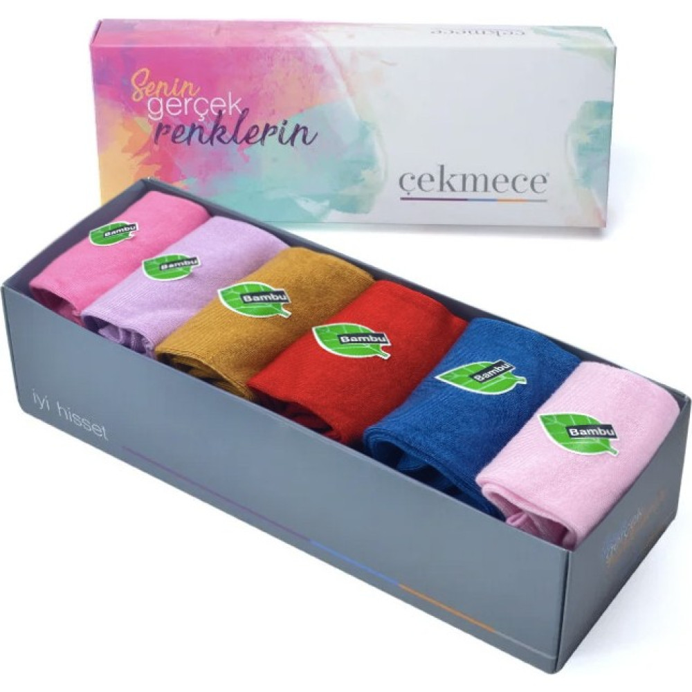 Çekmece 6 Çift Özel Kutulu Unisex Bambu Patik Soket Çorap Fiyatı