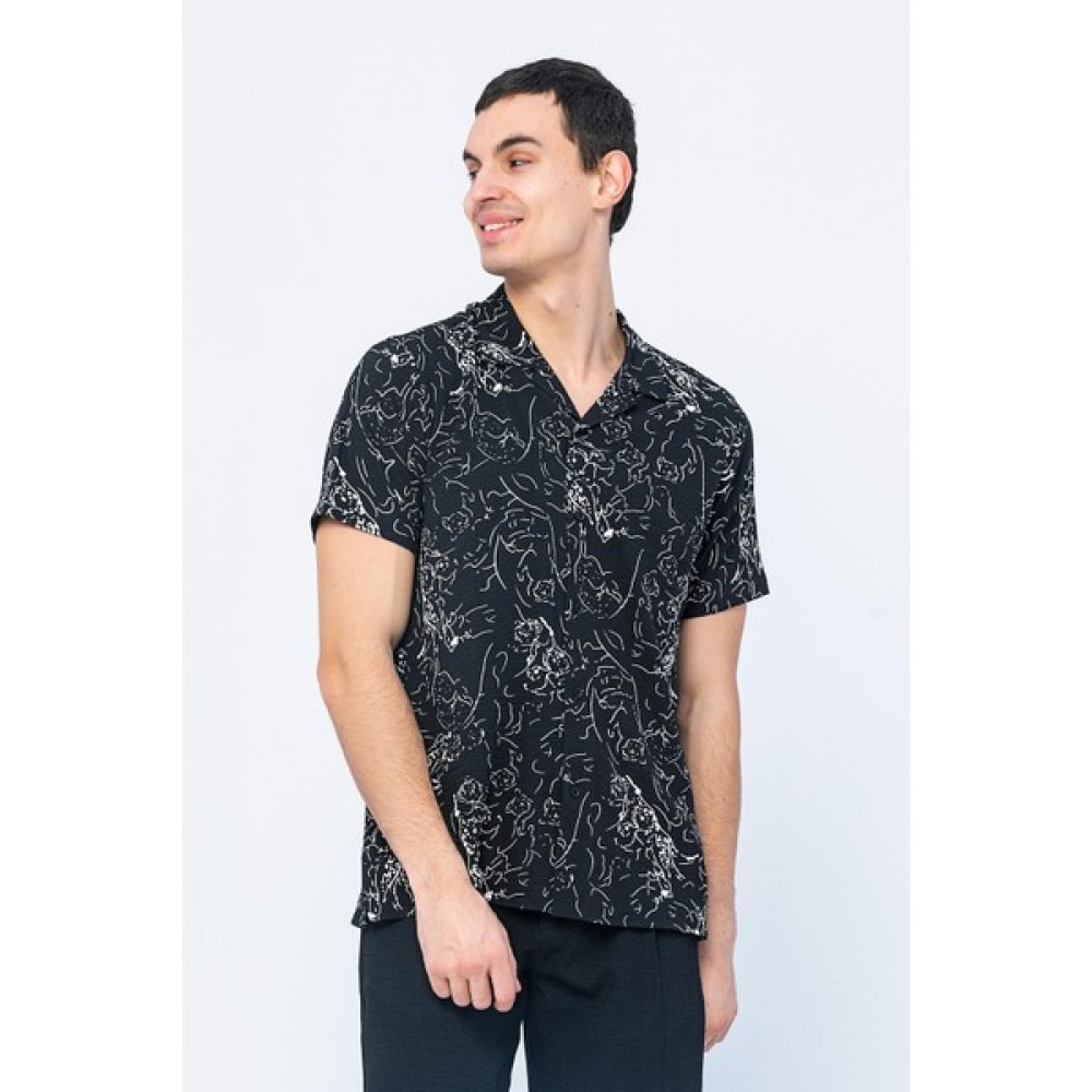 Cekmon Erkek Regular Fit Desenli Bürümcük Kumaş Kısa Kollu Gömlek Erkek T-shirt Fiyatı