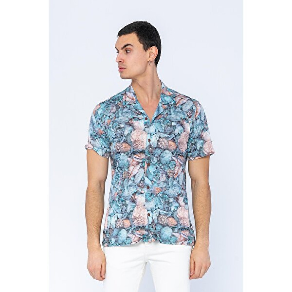 Cekmon Erkek Regular Fit Desenli Kısa Kollu T-Shirt Gömlek Erkek Gömlek Fiyatı