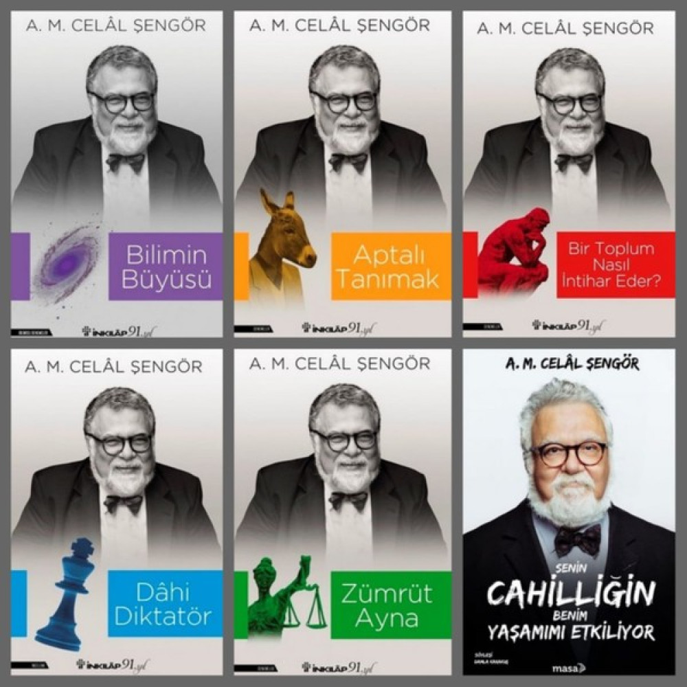 Celal Şengör 6'lı Kitap Seti ( Zümrüt Ayna + Dahi Diktatör + Bir Toplum Nasıl Intihar Eder? + Aptalı Tanımak +Bilimin Büyüsü + Senin Cahilliğin Ben... Roman Fiyatı