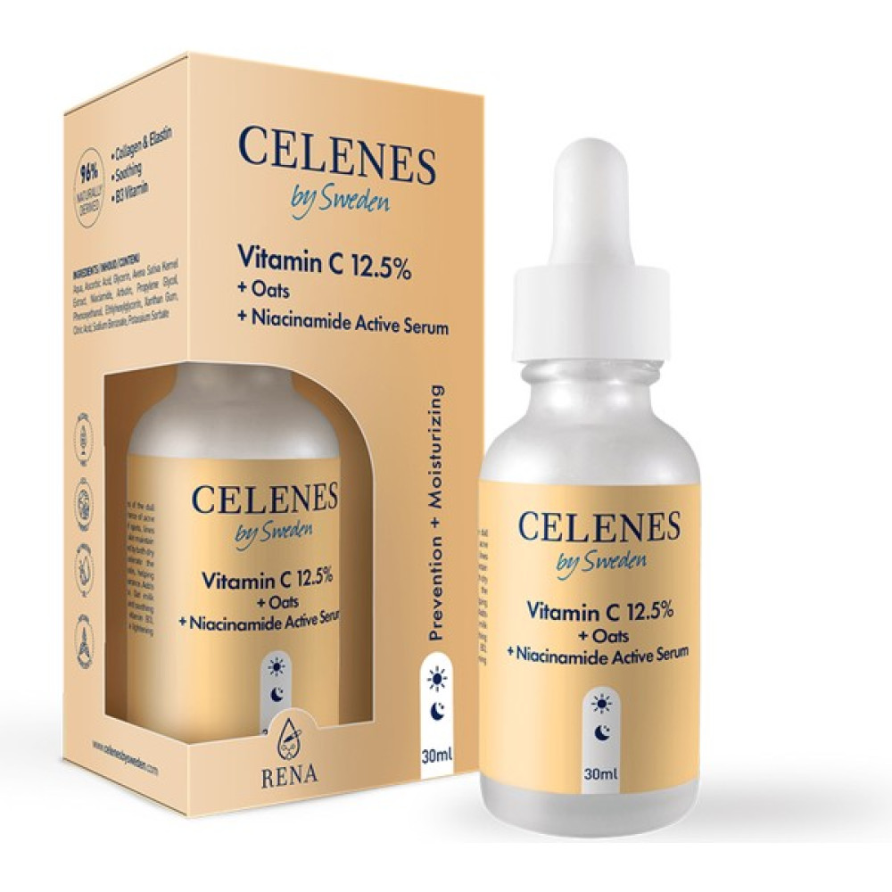 Celenes 12,5% C Vitamini + OATS + Niacinamide Yüz Serumu 30 ML Anti-Aging / Yaşlanma Karşıtı Fiyatı