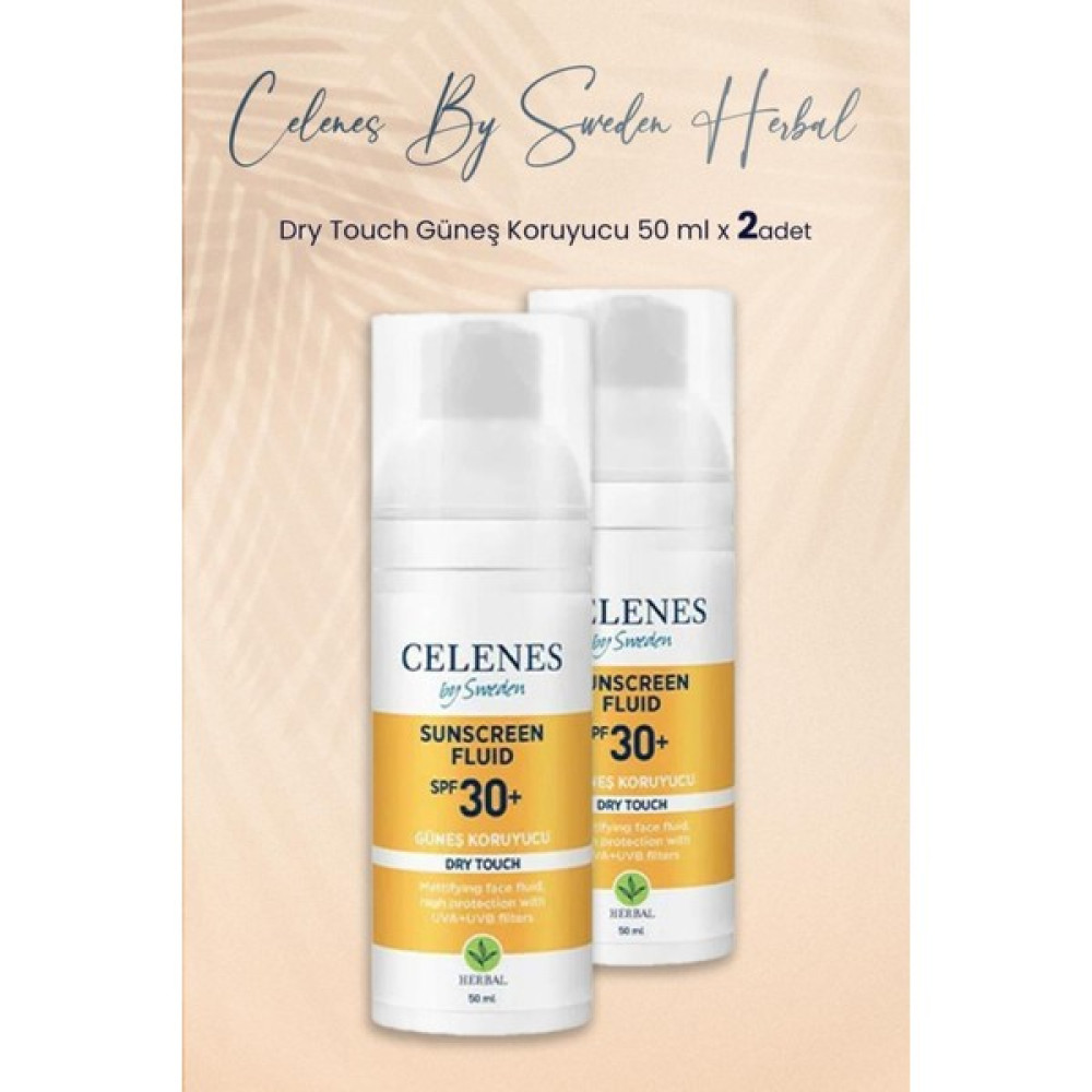 Celenes By Sweden By Sweden Herbal Dry Touch Güneş Koruyucu 30 Spf 50 ml x 2 Adet Güneş Kremleri ve Losyonları Fiyatı